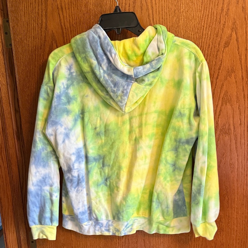 U.S. Wave Tie-Dye Zip Hoodie - Green Blue Youth XL - Picture 4 of 4